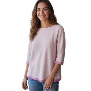 Soft Surroundings Short Sleeve Sweatshirt Light pink Women's Size Medium